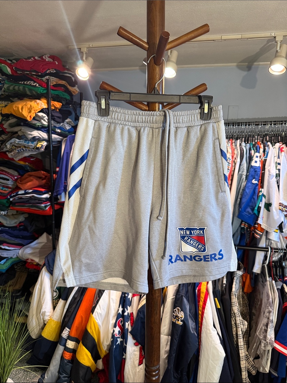 New York Rangers Gray Men's Mesh Athletic Shorts